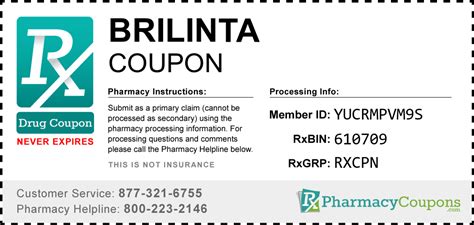 Brilinta tablets coupon